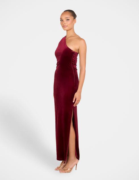 Daina One Shoulder Velvet Gown